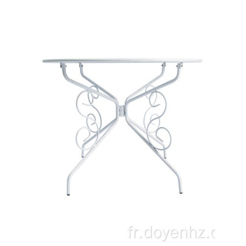 Table fabriquée en métal de 95 cm avec dessus de table à motif